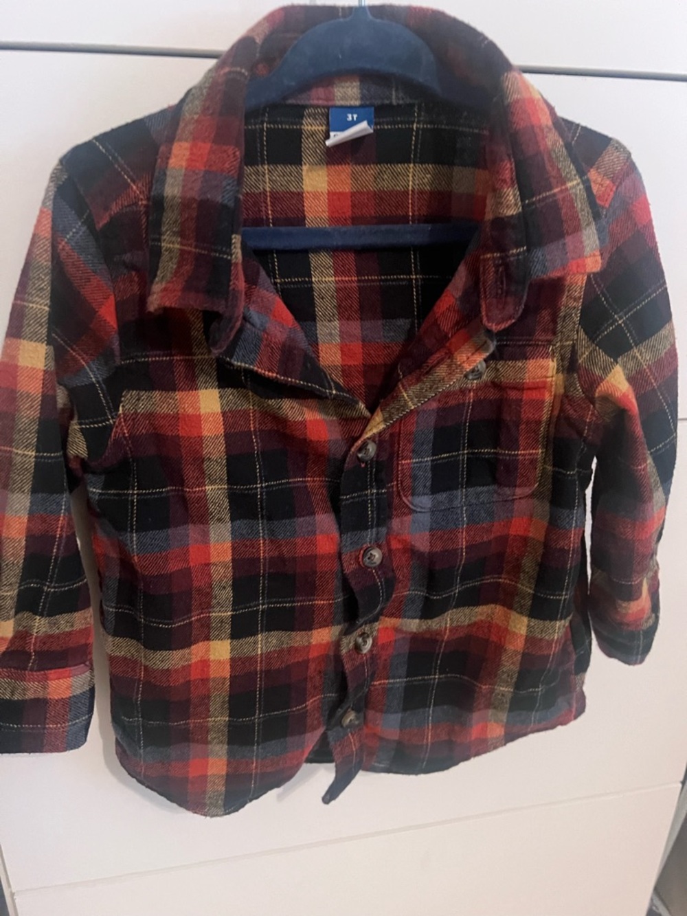 Kids Plaid Button-Down Shirt - Red, Black & Yellow